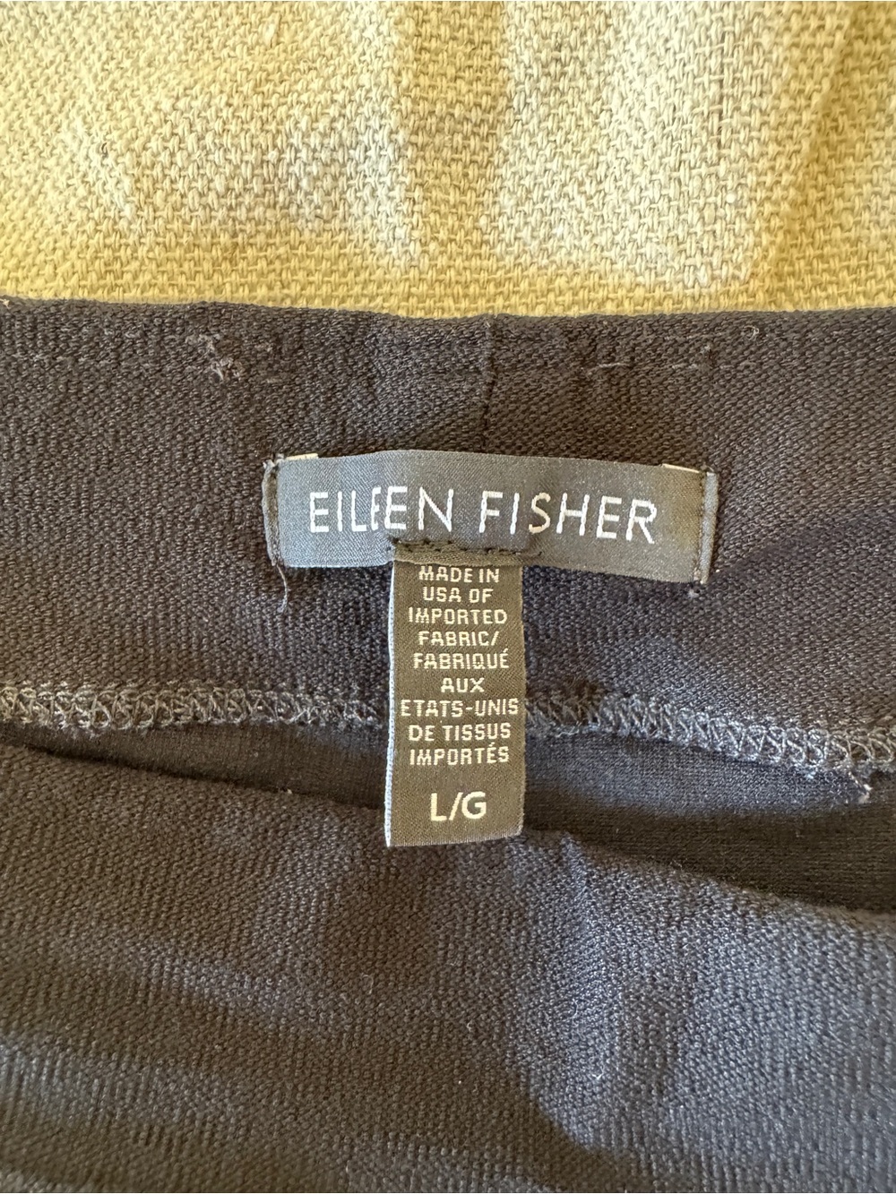 Eileen Fisher Stretch Crepe Pull-On Pants Black Womens Large Straight Wide Leg - Picture 7 of 16